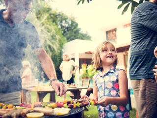 Family at backyard cookout