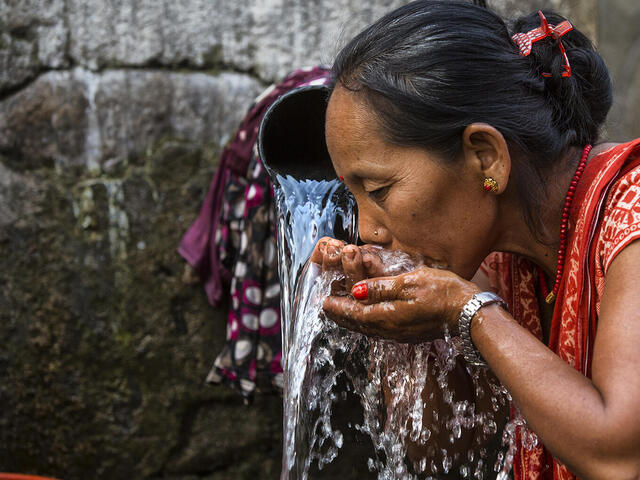 Woman drinking water