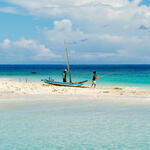 Fisherman on one of the many small islands off the northern coast of West Java, in the Sunda street, Indonesia