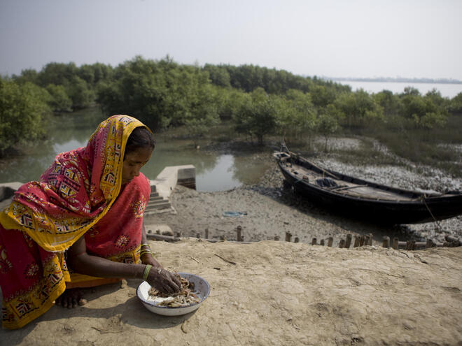 woman working