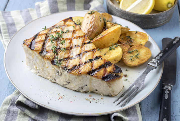 Swordfish steak dish